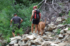 Crossing a short section of clinkers