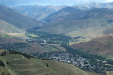 Ketchum and Sun Valley lie below.