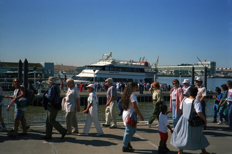 Disembarking the ferry in Vallejo