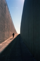 Richard explores a passageway up to the under-construction BART tracks in north Concord.