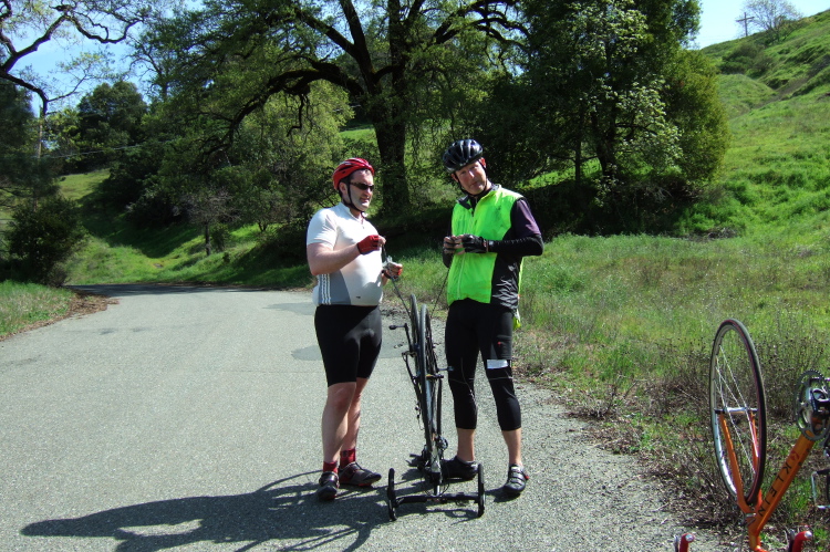 Fixing a broken chain near Eagle Rock.  (1640ft)