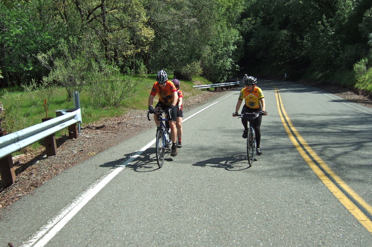 Passing cyclists on the 