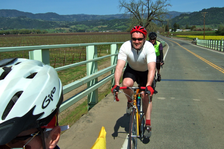 Leaving the Geysers area on Alexander Valley Rd., crossing Russian River.