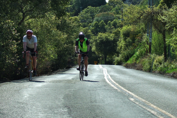 Climbing unexpectedly steep south side of 
