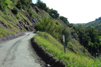 One-lane section of Geysers Rd.