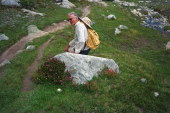 David rests before returning on the trail down to Ediza Lake.