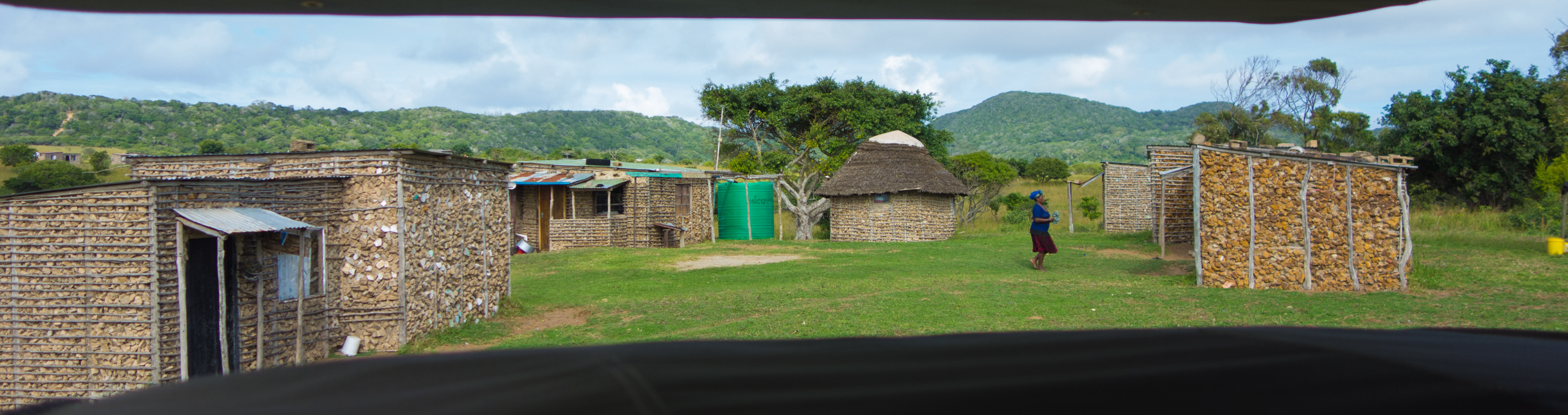 Extended family will live in a compound such as this.  The round house (roundavel) is for the ancestors and is not lived in.
