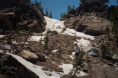 Bill about to scramble up the north side of Agnew Pass