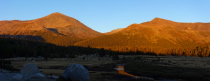 Sunset on Mt. Dana (l ) and Mt. Gibbs