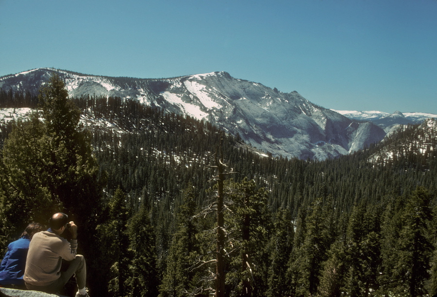 Laura and David enjoy the view of Clouds Rest and Tenaya Canyon