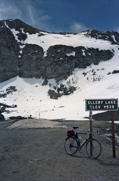 Looking down the canyon at Ellery Lake