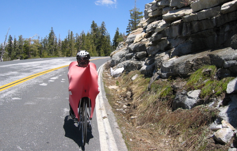 Ron climbs Tioga Rd. toward White Wolf (2). (7859ft)