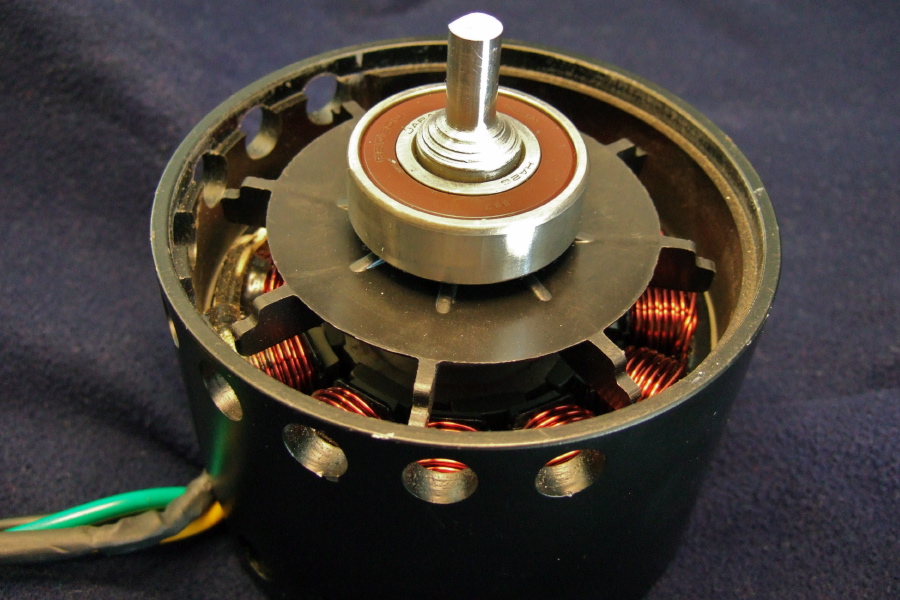 Interior of motor, top view.
