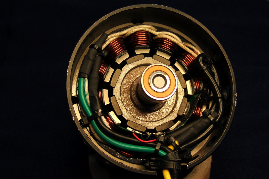Interior of motor, bottom view