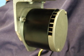 Motor on mounting bracket, rear view