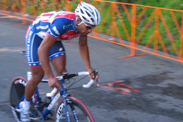 Ivan Dominiguez starts up Telegraph Hill. (2)