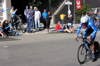 A Navigators rider climbs Stockton St.