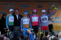 (l to r): Bobby Julich, The Governator, Levi Leipheimer, Bernhard Kohl, and Zachary Grabowski
