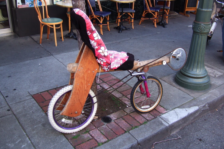 Wooden recumbent.