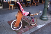 Wooden recumbent.