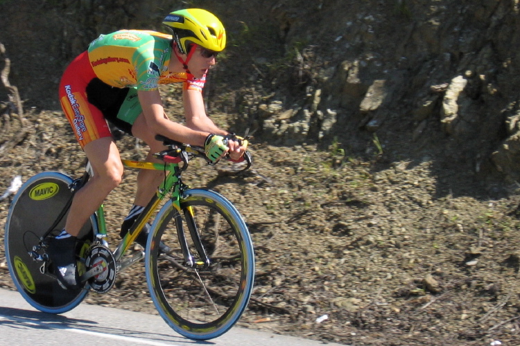 A Kodak rider crests Bailey Rd.