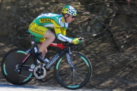 A Phonak rider crests Bailey Rd.