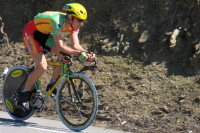 A Kodak rider crests Bailey Rd.