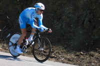 A Gerolsteiner rider crests Bailey Rd.