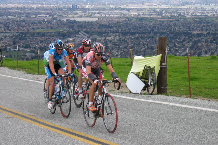 Josep Jufre Pou leads a group up Sierra Rd.