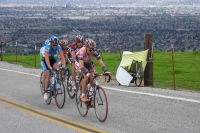 Josep Jufre Pou leads a group up Sierra Rd.