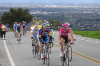 George Hincapie climbs Sierra Rd. with a middle group.