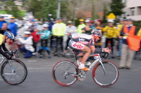 Levi Leipheimer hot on Chris Horner's tail at Piedmont and Sierra Rds.