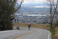 A spectator climbing Sierra Rd.