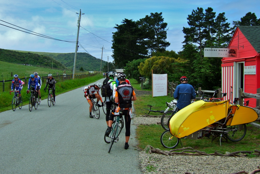 More cyclists stopping by for a snack before heading up Tunitas Creek Rd. to watch the race go by.