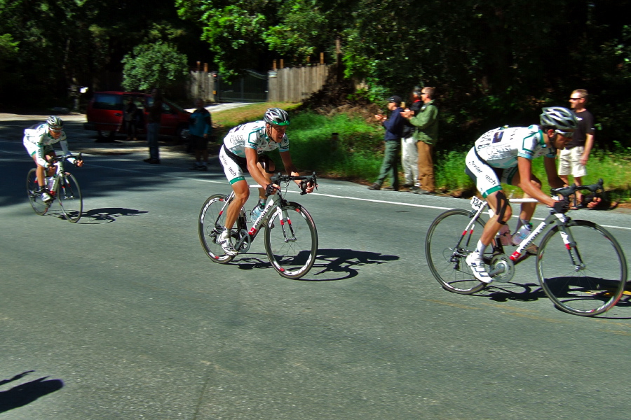 Team Spidertech led by Eric Boily races down Empire Grade.