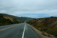 Plunging down to touch Pomponio Creek.