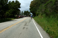 Race fans start to line the road.