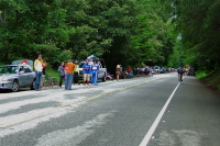Big Hair Guy took a break from his shtick to watch me go by.