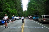 Getting photographed.