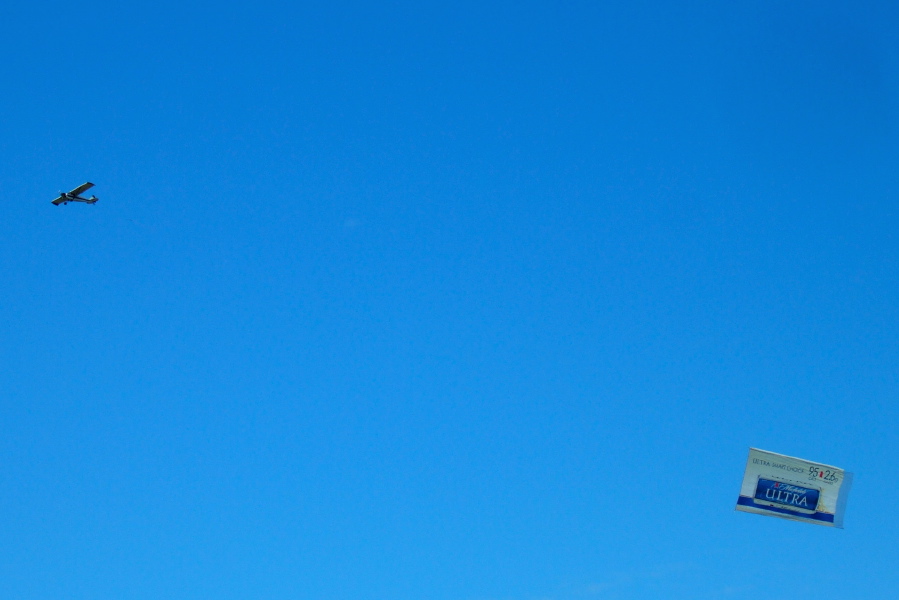 The flying advertisement.