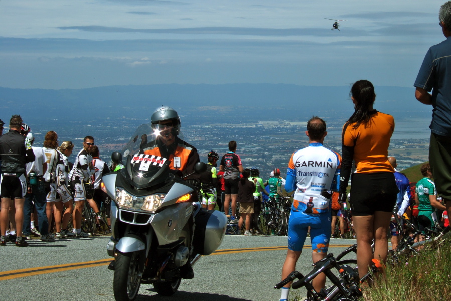 You know the race is getting closer when you can see the helicopter.