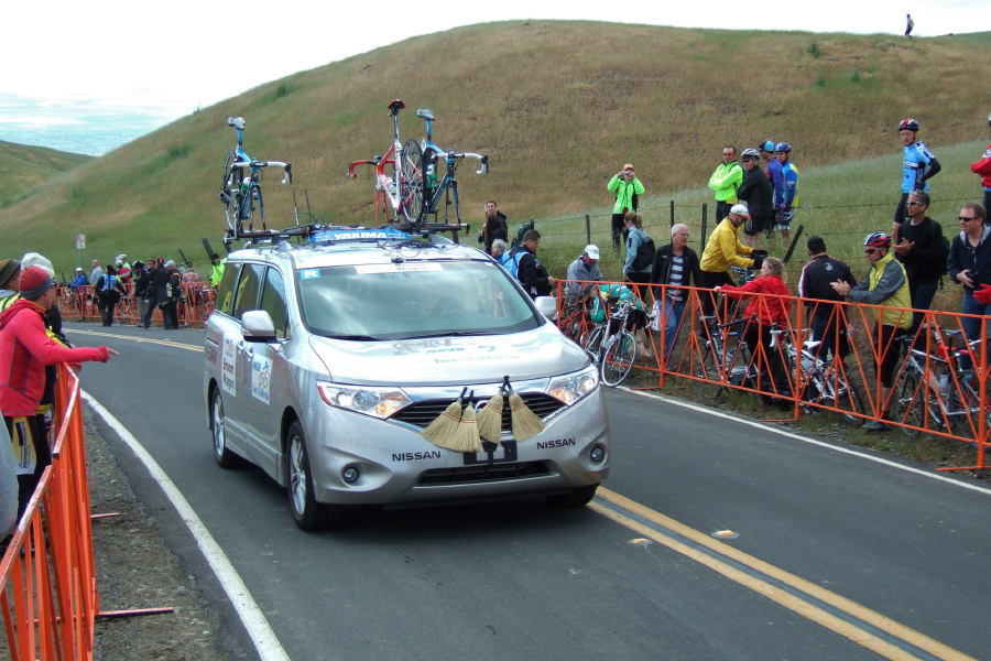 The Broom Wagon passes.