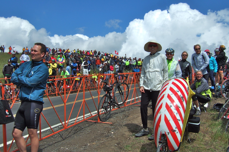 Bill wears everything but the bike to stay warm.