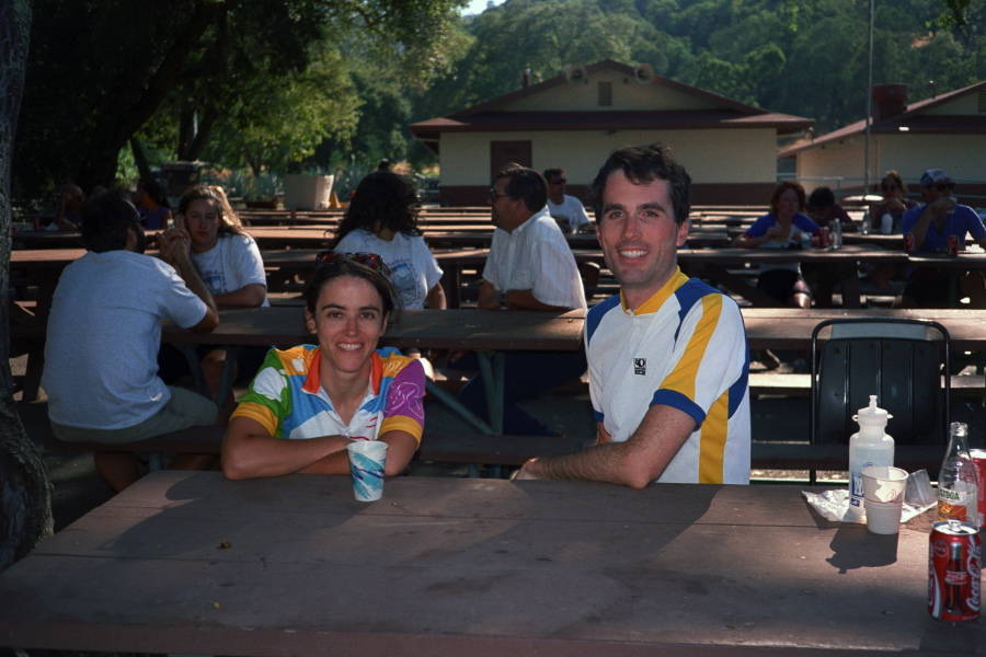 Stella and Bill at the after-ride meal.