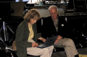 Kay checks her email.