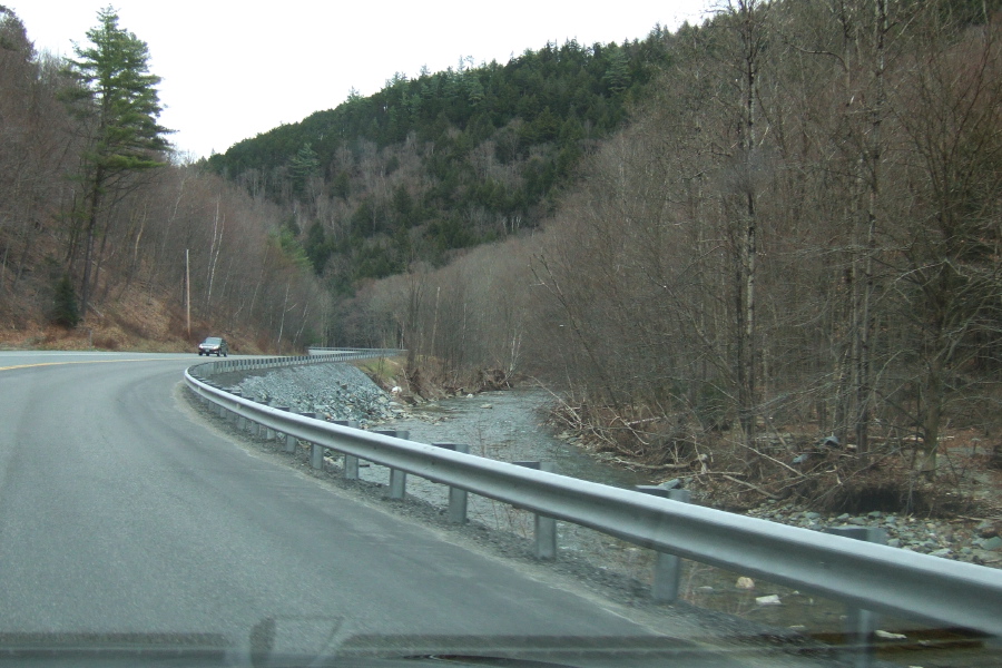 Heading east on US4 along the Ottauquechee River near West Bridgewater