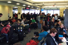 The teaming masses at the gate