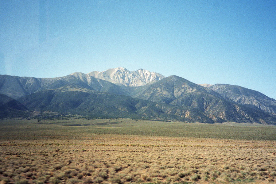 Boundary and Montgomery Peaks from US-6 near Montgomery Pass