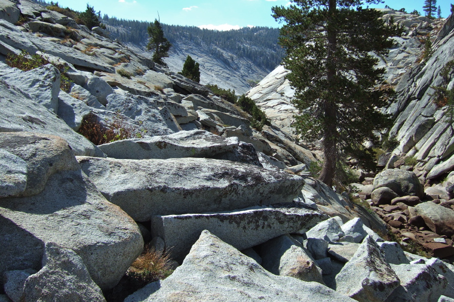 At this point I climbed up onto this dome and to the left of the creek