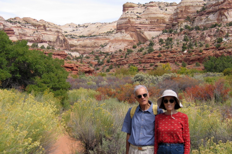 David and Kay on hike to Lower Calf Creek Falls.